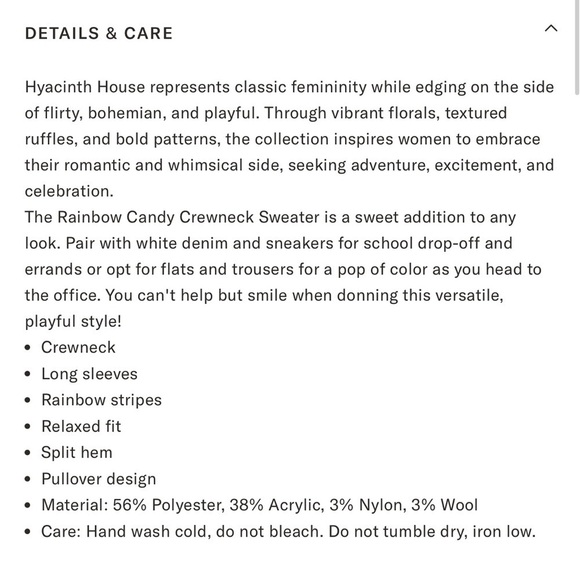 Hyacinth house candy crew neck sweater, pink/blue/orange, Size S E25 - Picture 3 of 10